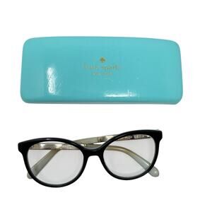 Kate Spade Eyeglasses Case Cream Black Eyeglasses Frames Caylen SOT 135